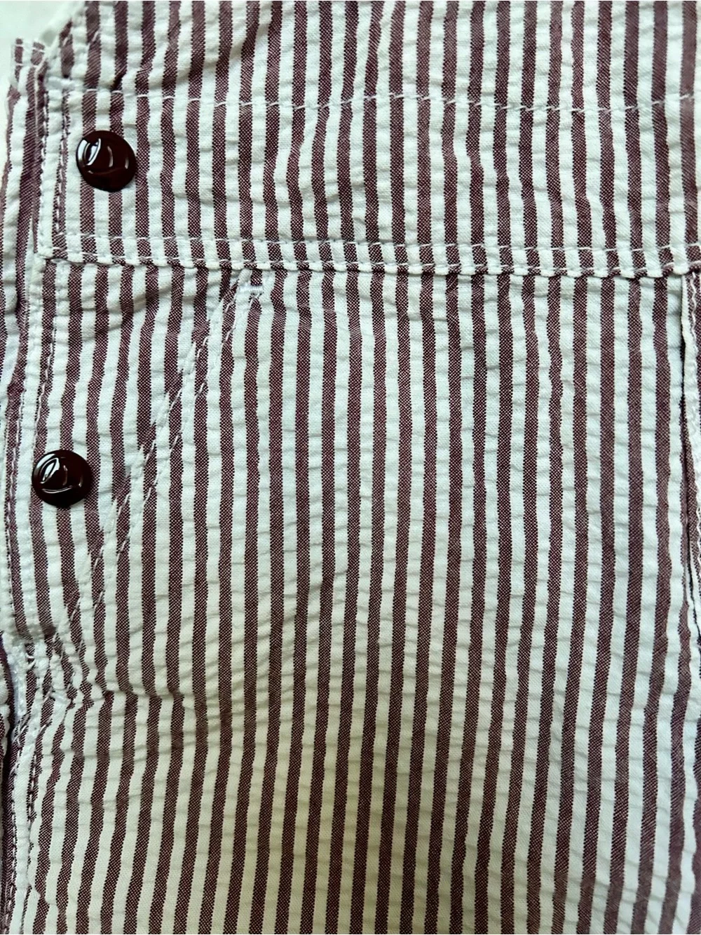 Petit Bateau Striped Seersucker Short Overalls 6 mo/67 cm unisex 100% cotton
